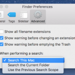 Finder prefrences advanced tab option